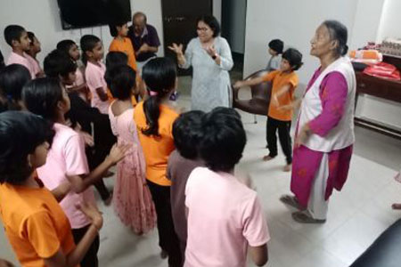 Renu tai Gavaskar at the Hostel at Kudal