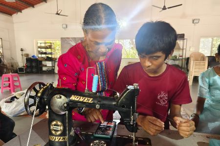 Vocational training - Tailoring at Ekalavya Nyasa